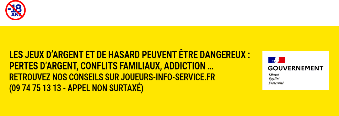 Les jeux d'argent et de hasard peuvent être dangereux : pertes d'argent, conflits familiaux, addiction...